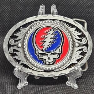 Grateful Dead  "U.S. Blues" Stealie Steal Your Face 13 Point Bolt Belt Buckle